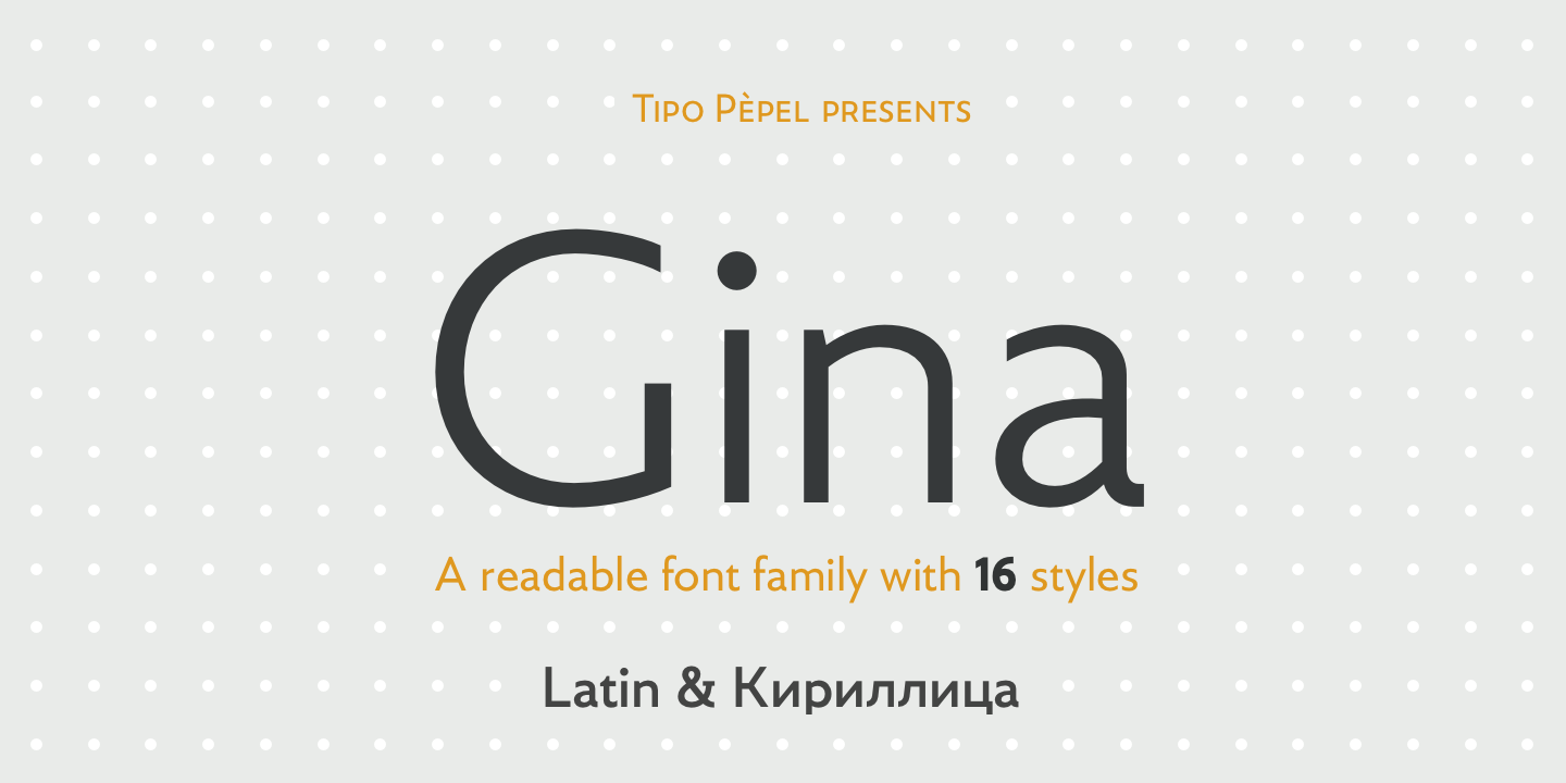 Пример шрифта Gina #1